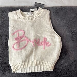 White Knit 'Bride' Sweater Vest